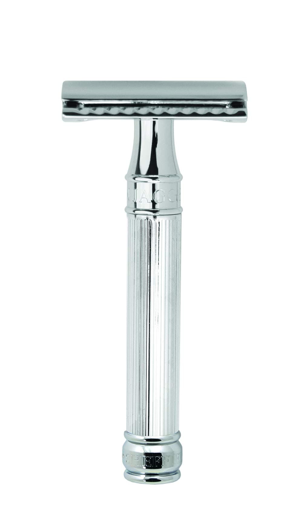Double Edge Safety Razor Chrome Plated, Lined Handle Detail De89lbl