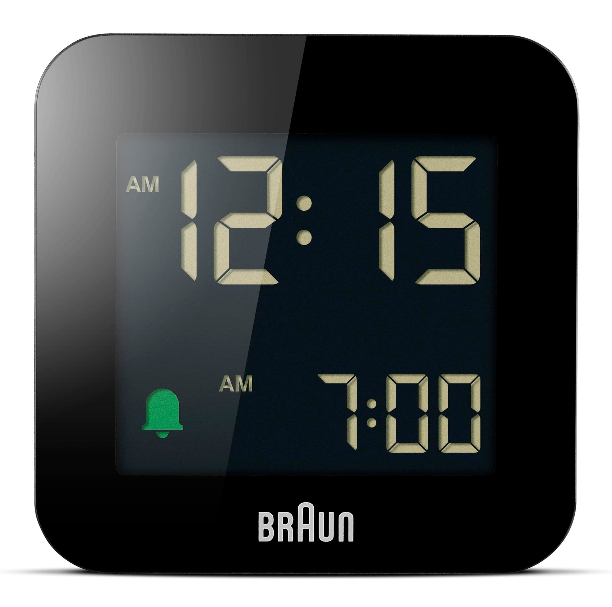 Digital Travel Alarm Clock with Snooze, Compact Size, Negative LCD Display, Quick Set, Crescendo Beep Alarm in Black, Model BC08B (1-Pack)