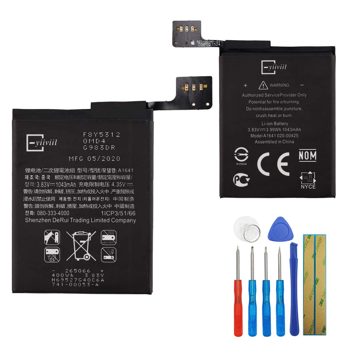 Melphyreal New Replacement Battery A1641 A1574 Compatible with Apple iPod Touch 6 6th Gen 1043mAh 3.83V + Tools