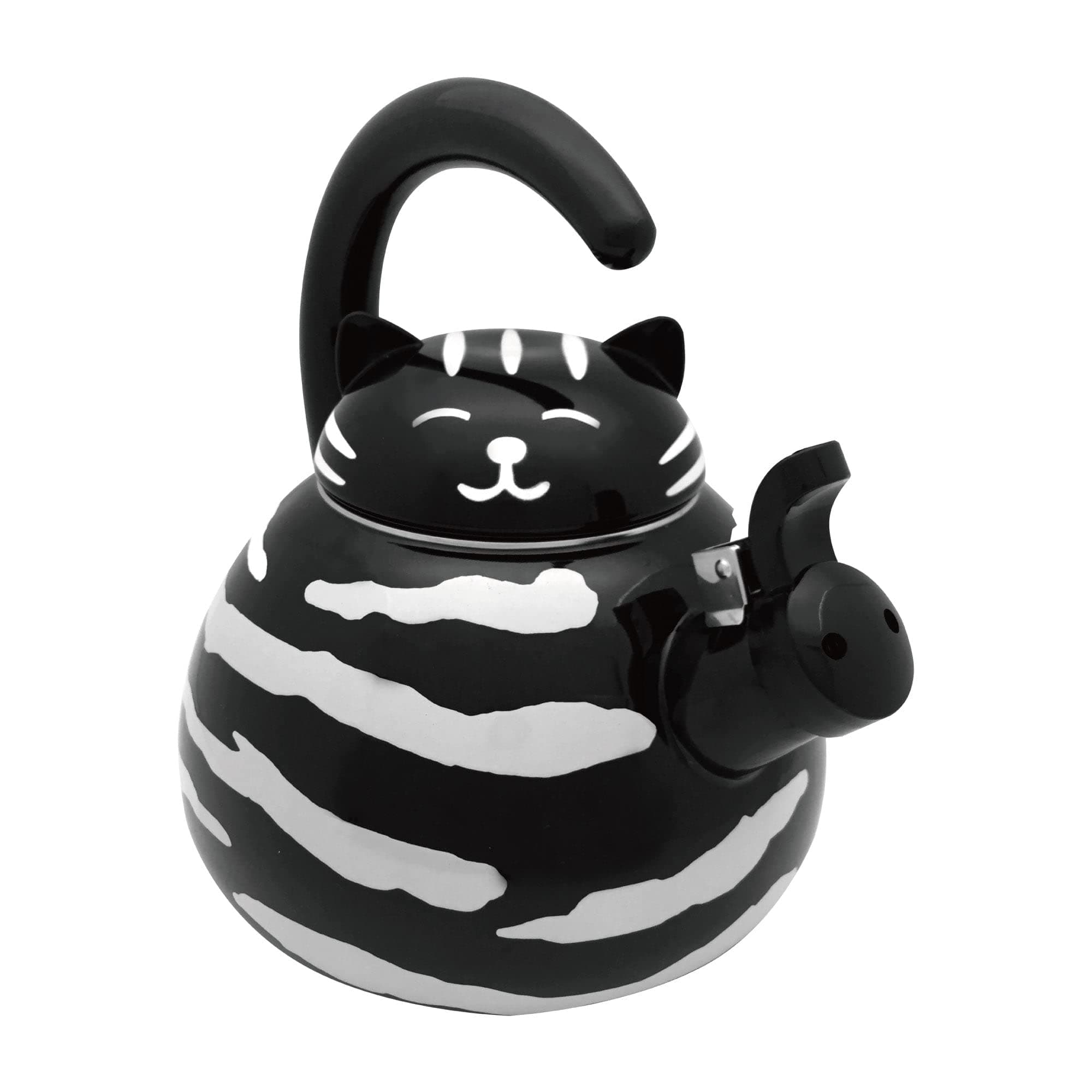 UPware 2.1 Quart Enamel-on-Steel Whistling Tea Kettle (Black Cat)