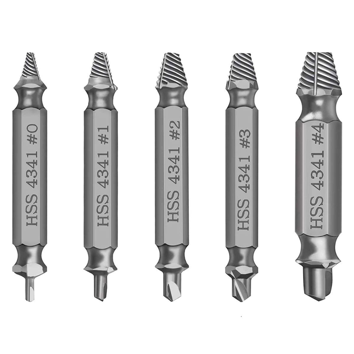 CIGOTU Damaged Screw Extractor Set - Remover for Stripped Head Screws Nuts & Bolts | Drill Bit Tools for Easy Removal of Rusty & Broken Hardware | High Speed Steel | Superb Gift for Men