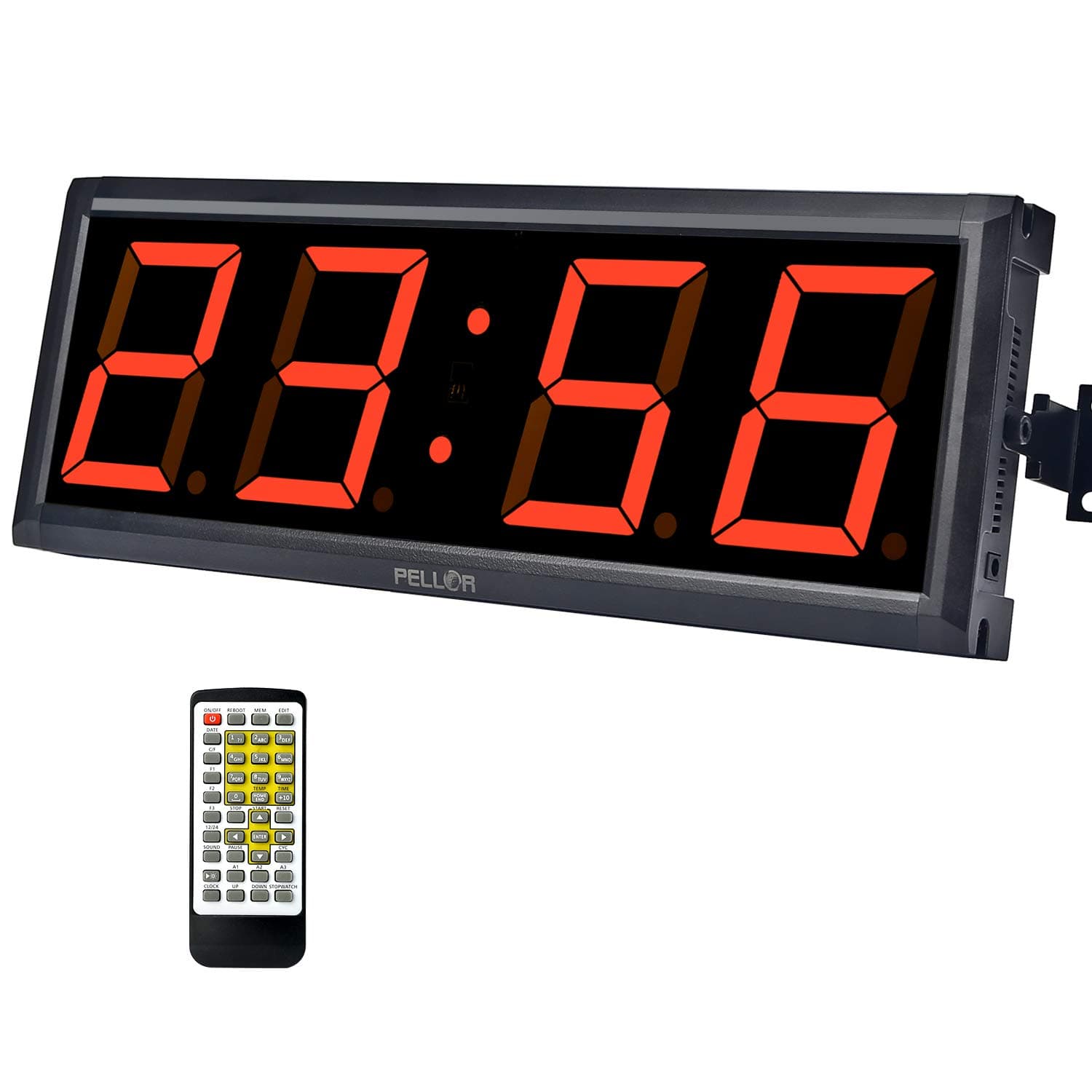 PELLOR Fitness Training Timer Remote Control Gym Indoor Interval Timer Clock for TABATA, EMOM, MMA (4" Digits height)