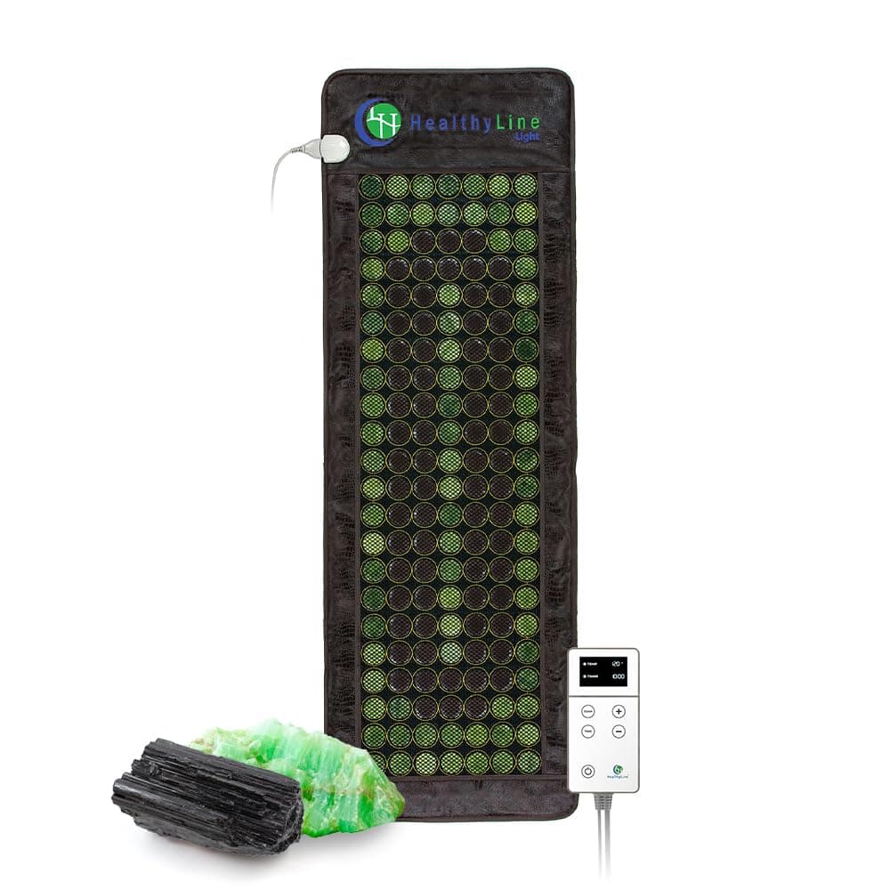 Far Infrared Heating Pad for Back, Neck, Shoulder & Muscle Pain Relief - Weighted Electric Mat with Jade & Tourmaline Stones, Grounding - by HealthyLine – Full Body Large Size 72 x 24 in