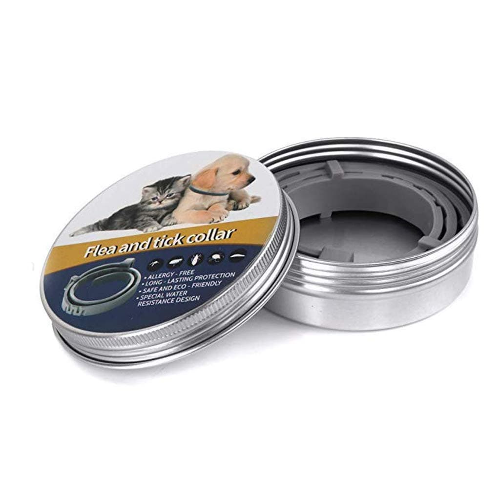 Flea and Tick Collar - 8 Month Protection Adjustable Waterproof Collar for Dog Puppy Kitten Cats, Natural & Safe Efficiently Repell Locust Lice of Pets (for Dog and Cat) (Grey)