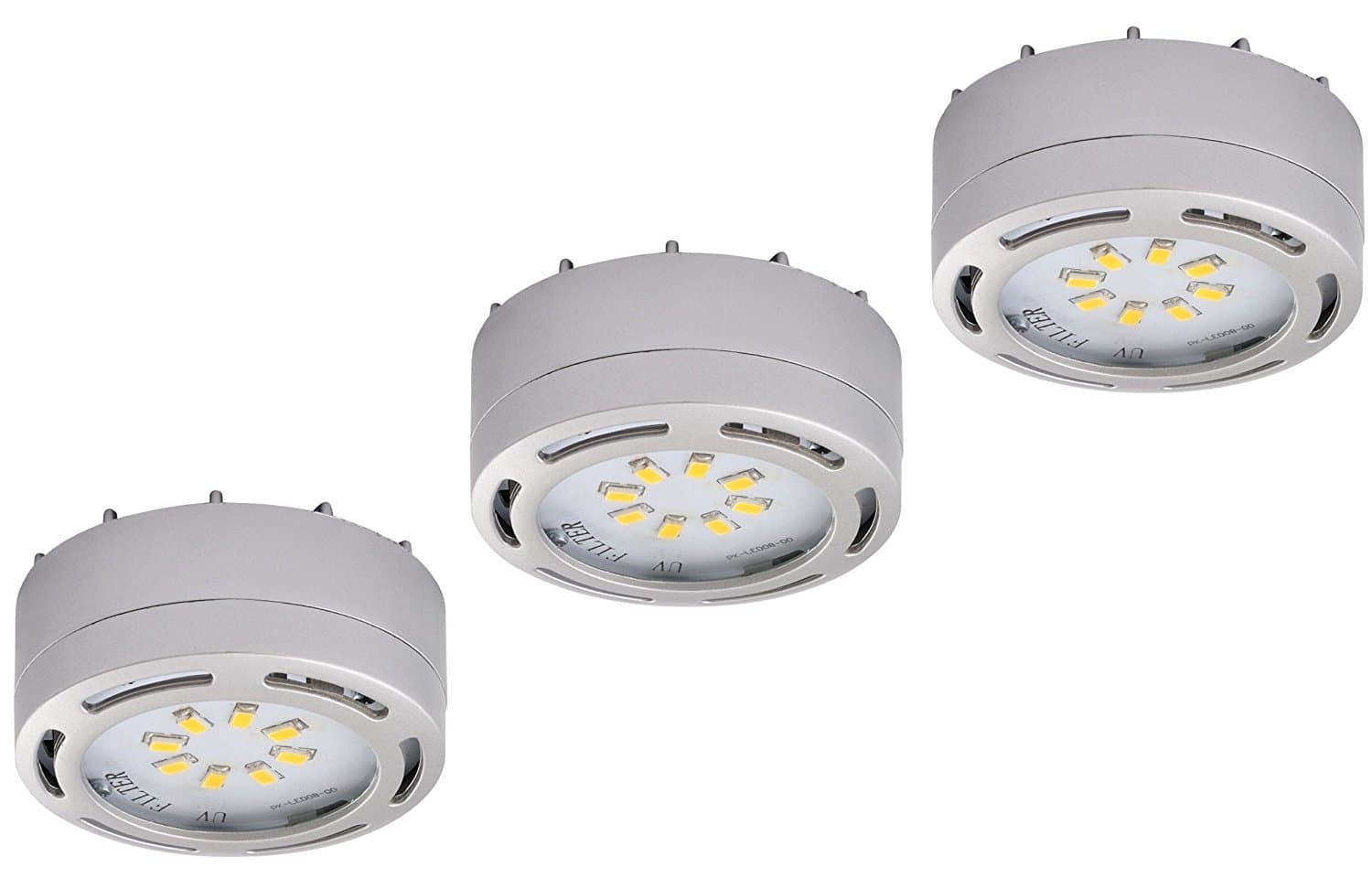 120 Volt LED Puck 3 Light Kit, Nickel - LEDP3120NK