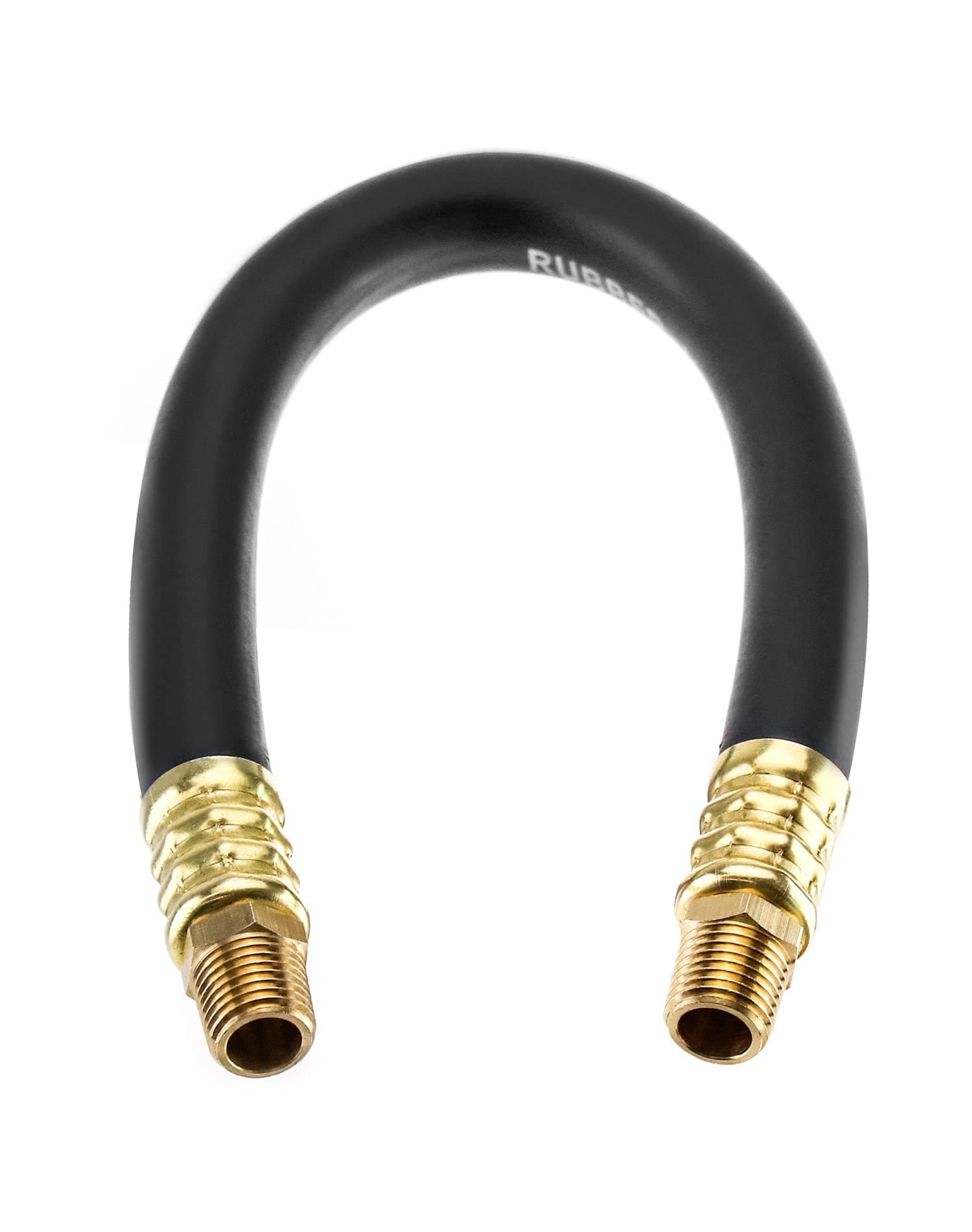 QWORK Air Compressor Hose, 3/8" X 13" Air Hose, 300 PSI Max Working Pressure, 1/4" Male NPT To 1/4" Male NPT Connections, 1 Pack