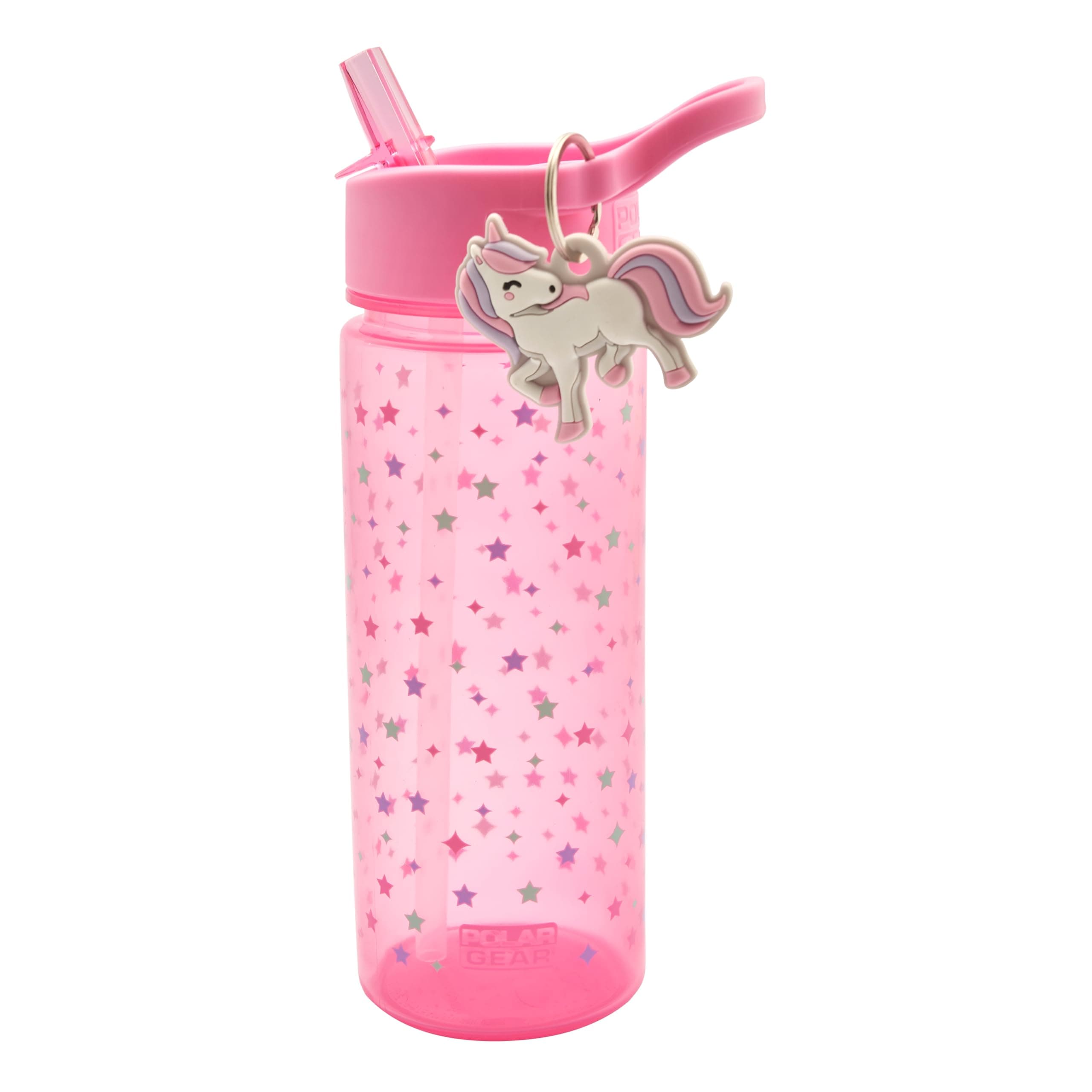 Unicorn 500ml PP Bottle with Charm, Pink