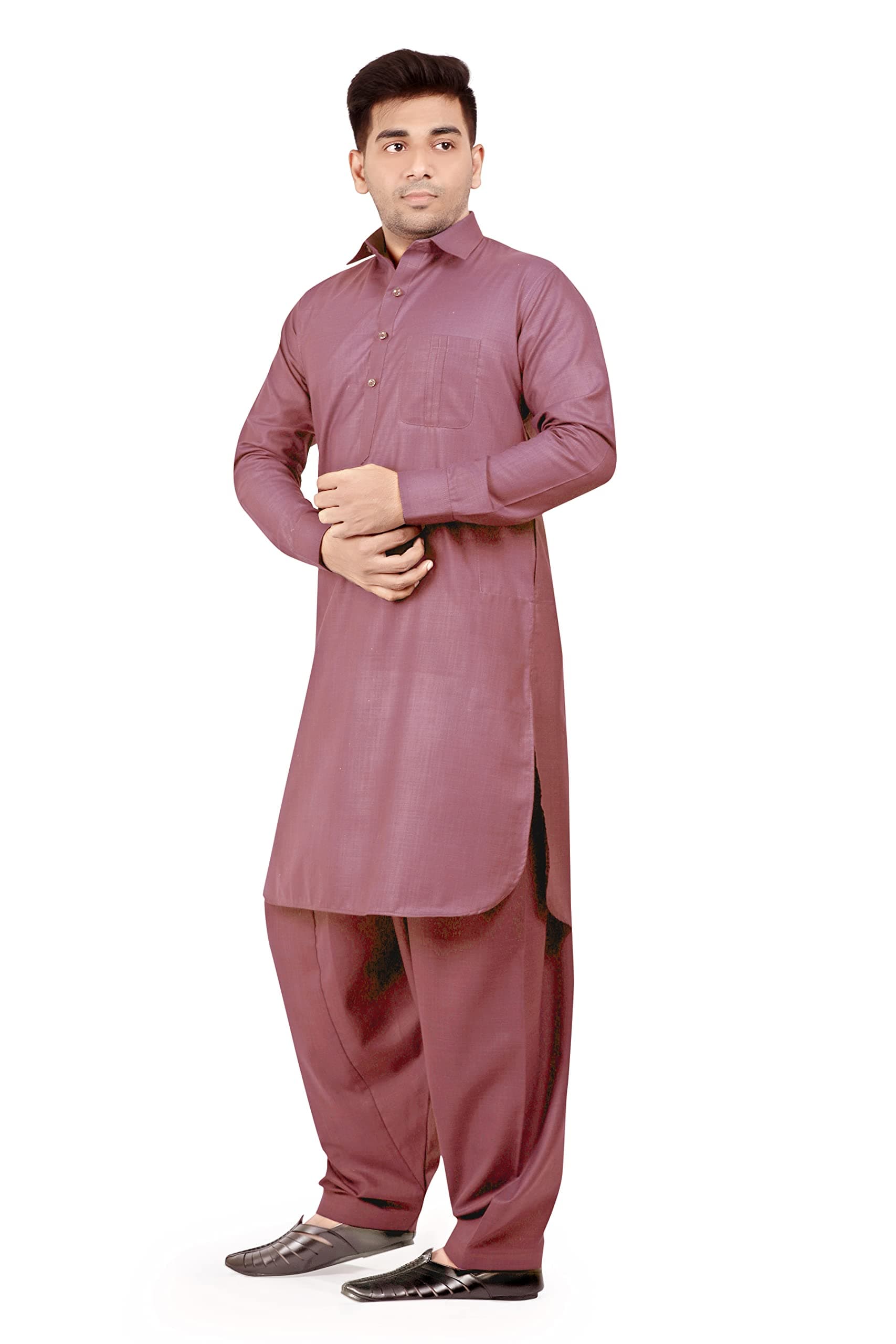 Simple Afghani Style Men's Pathani Suit/Cotton Blend Kurta pyjama set