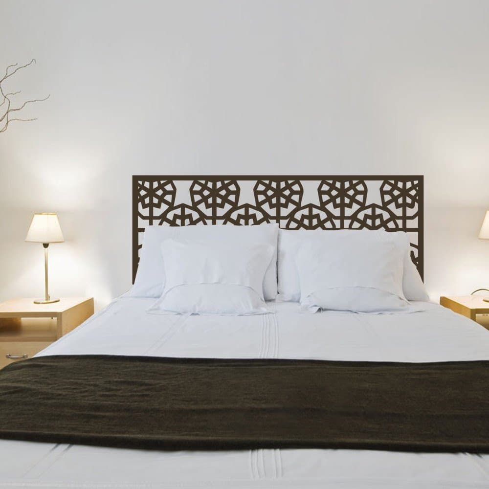 Abstract Wall Decal Headboard Decor Geometric Decor Snowflake Style Vinyl £¨NOT Real Headboard (Dark Brown, Queen)