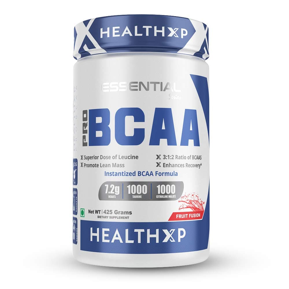 HealthXP PRO BCAA 3:1:2-30 Servings/425gms/7 gms BCAA Per Servings (Essential Series) (Fruit Fusion)