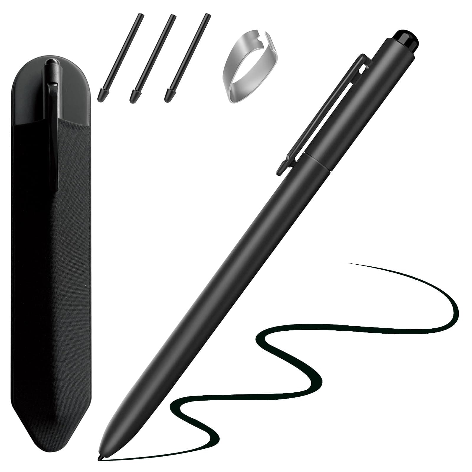 EMR Stylus Compatible with Remarkable 2, Replacement Digital Pen with Eraser, 4096 Pressure Levels, Tilt Support, Palm Rejection, for Remarkable/Samsung/Kindle Scribe Devices(3 Pen Tips)