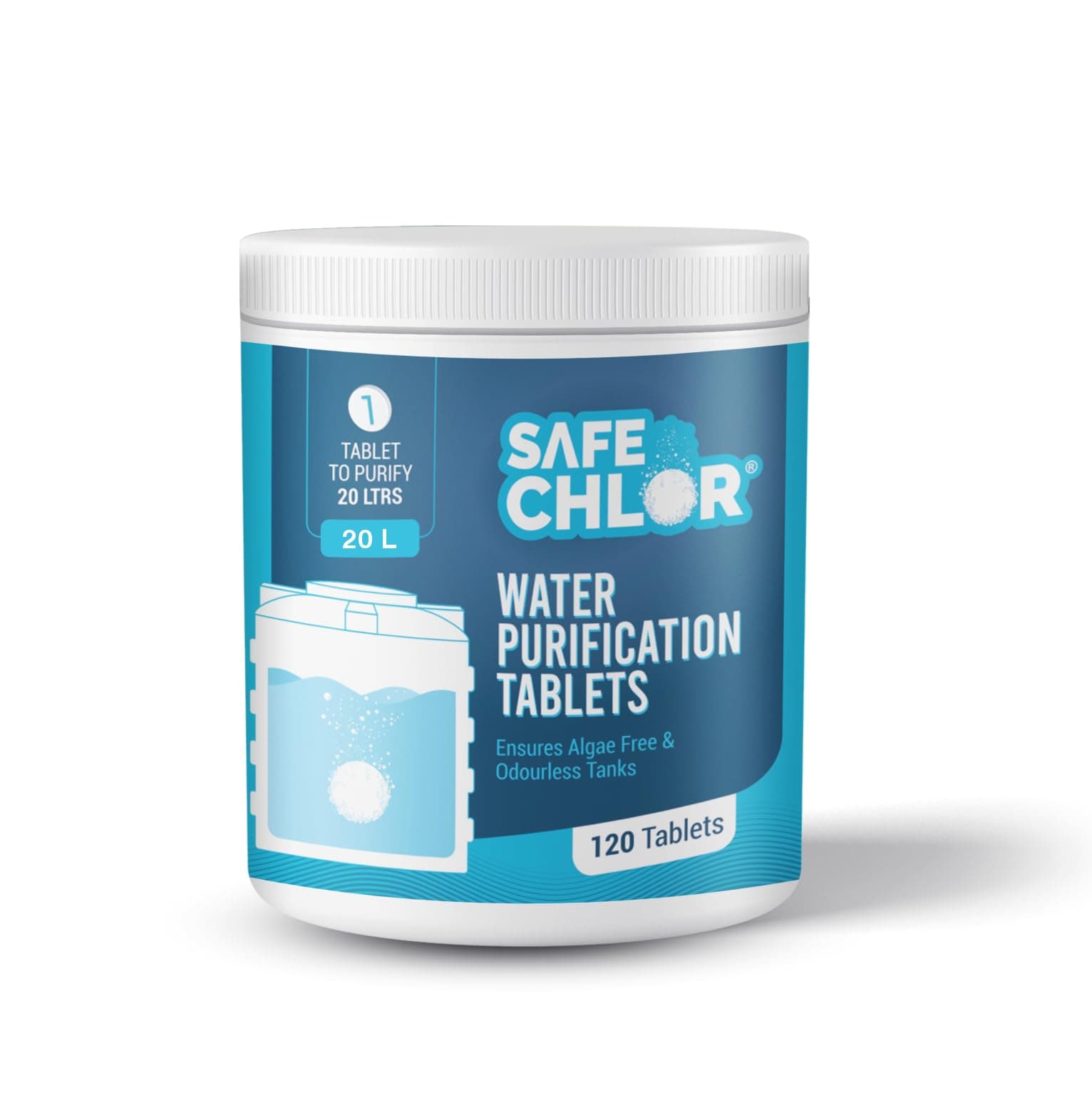 Tab 20 | Chlorine Tablets For Liters Drinking Water Purification Pot (120 4 Months Mini Pack Treatment)
