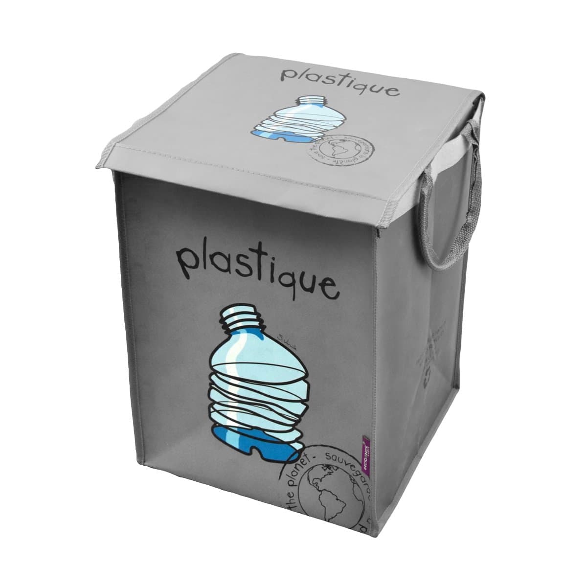 Impact Paris 3 Recycling Sorting Boxes, dark grey, 40x30x30 cm