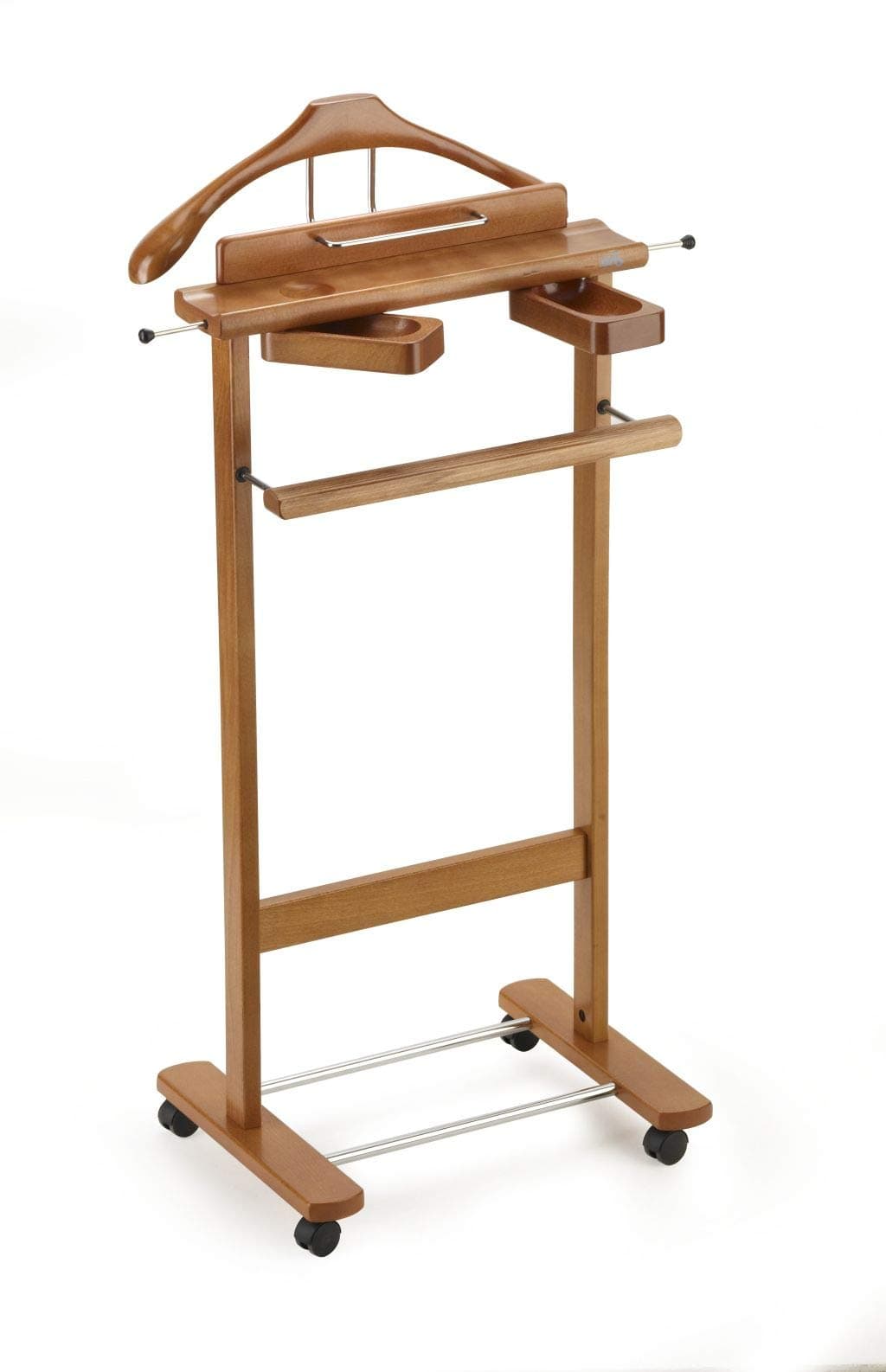 Aris Galant - Luxury Valet Stand In Solid Beech Wood - Handcrafted in Italy - Cherry Finish