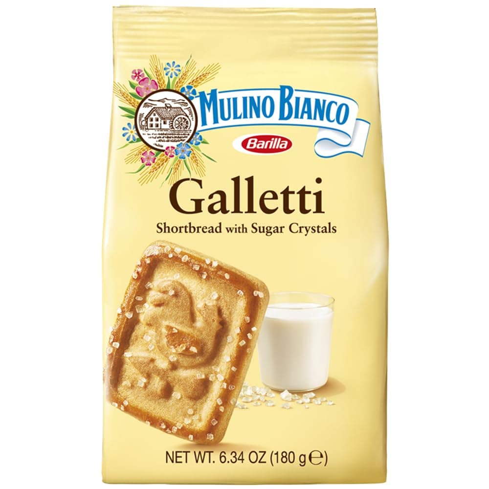 Mulino Bianco Galletti Shortbread Biscuits With Sugar Crystals, 3 Count (Pack of 3)