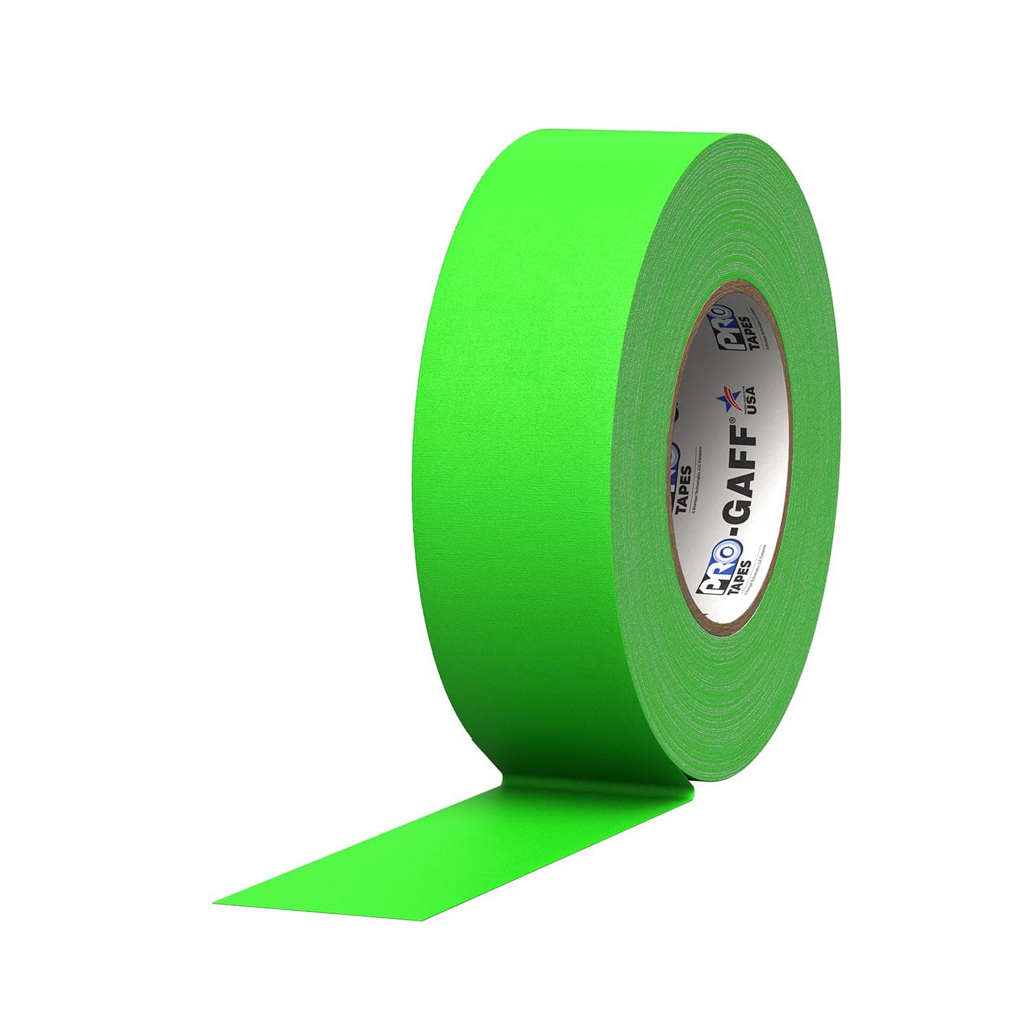 2" Width ProTapes Pro Gaff Premium Matte Cloth Gaffer's Tape With Rubber Adhesive, 50 yds Length x, Fluorescent Green (Pack of 1)