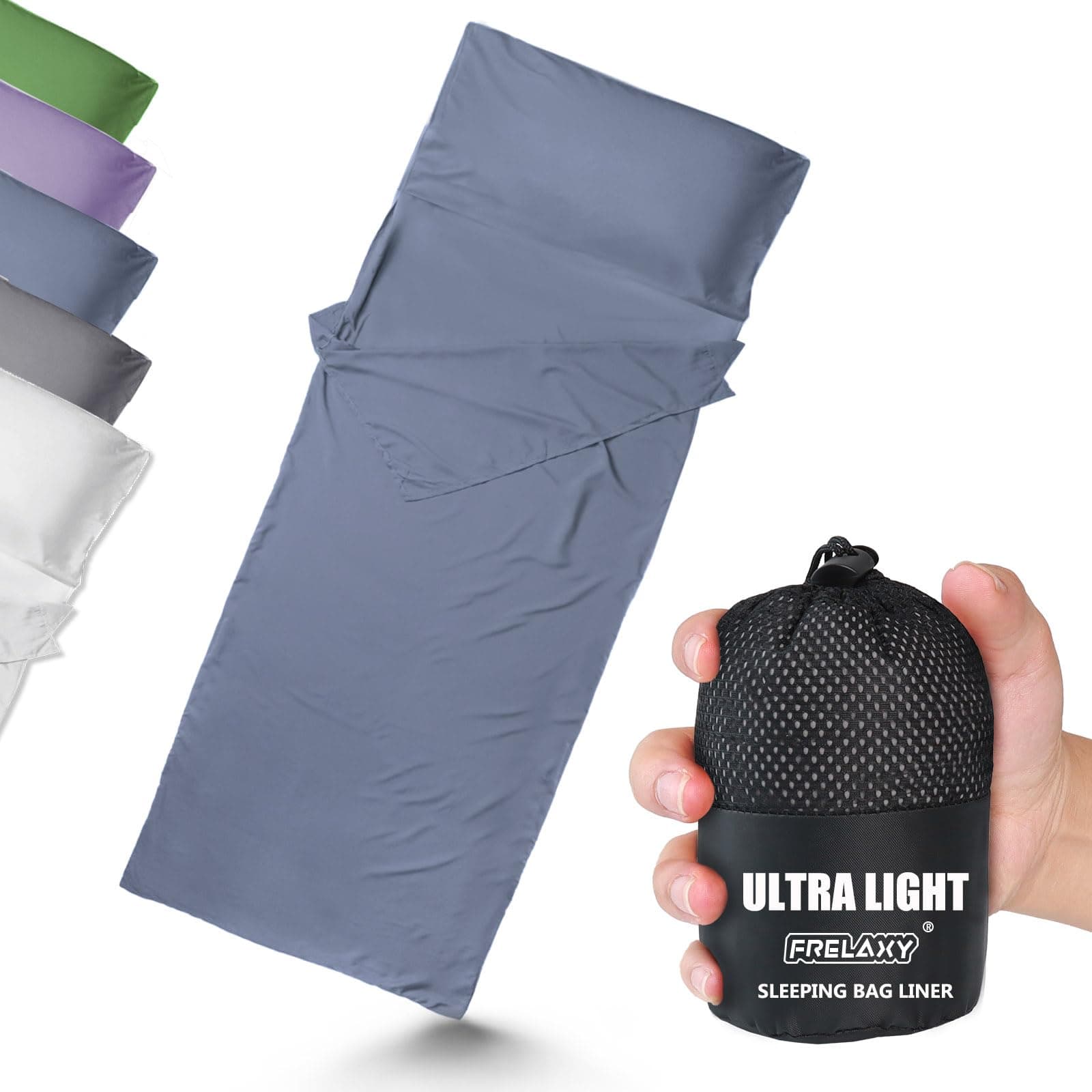 Ultralight Sleeping Bag Liner - Lighter & Compact, 3 Sizes Travel Sheets & Adult Sleep Sack, Comfy Breathable & Cooling & Silky Soft, Quick-Drying, for Backpacking, Hotel, Camping, Hostels