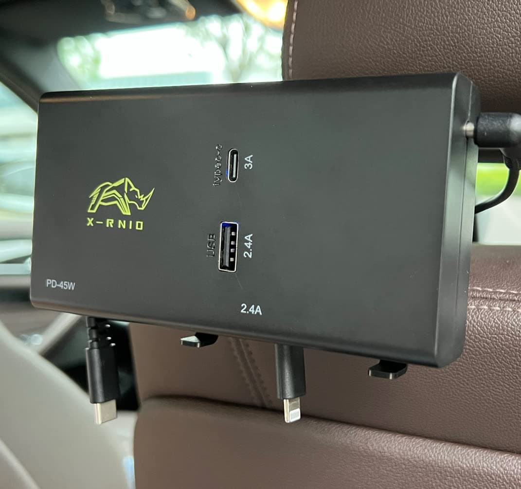 Retractable Backseat Car Phone Charger,Compatible with iPhone & Android Phones and Type-C Laptop, Car Accessories for Uber for Lyft Share Ride,Taxi Driver Accessories