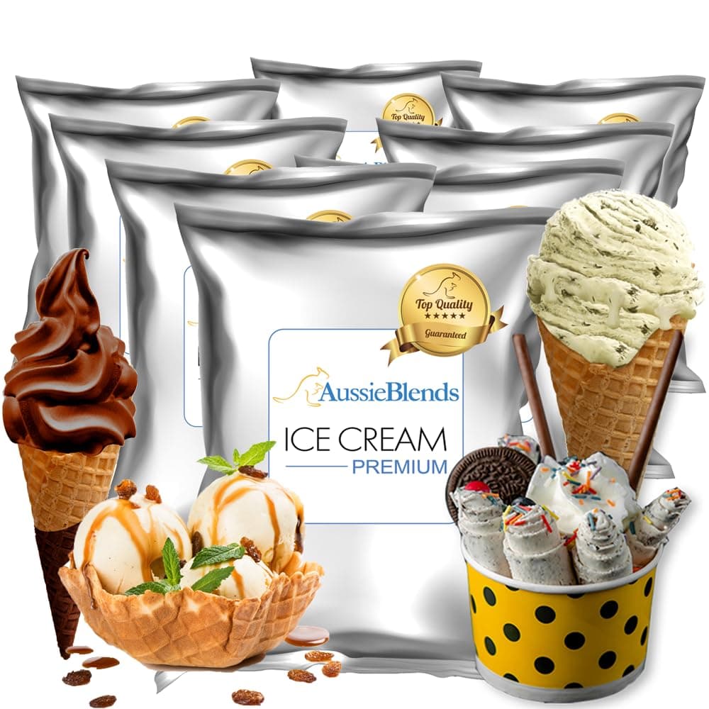 - AussieBlends Premium Ice Cream Mix For Soft Serve, Rolled Ice Cream, Gelato, Liquid Nitrogen, 8-Pack, Imported