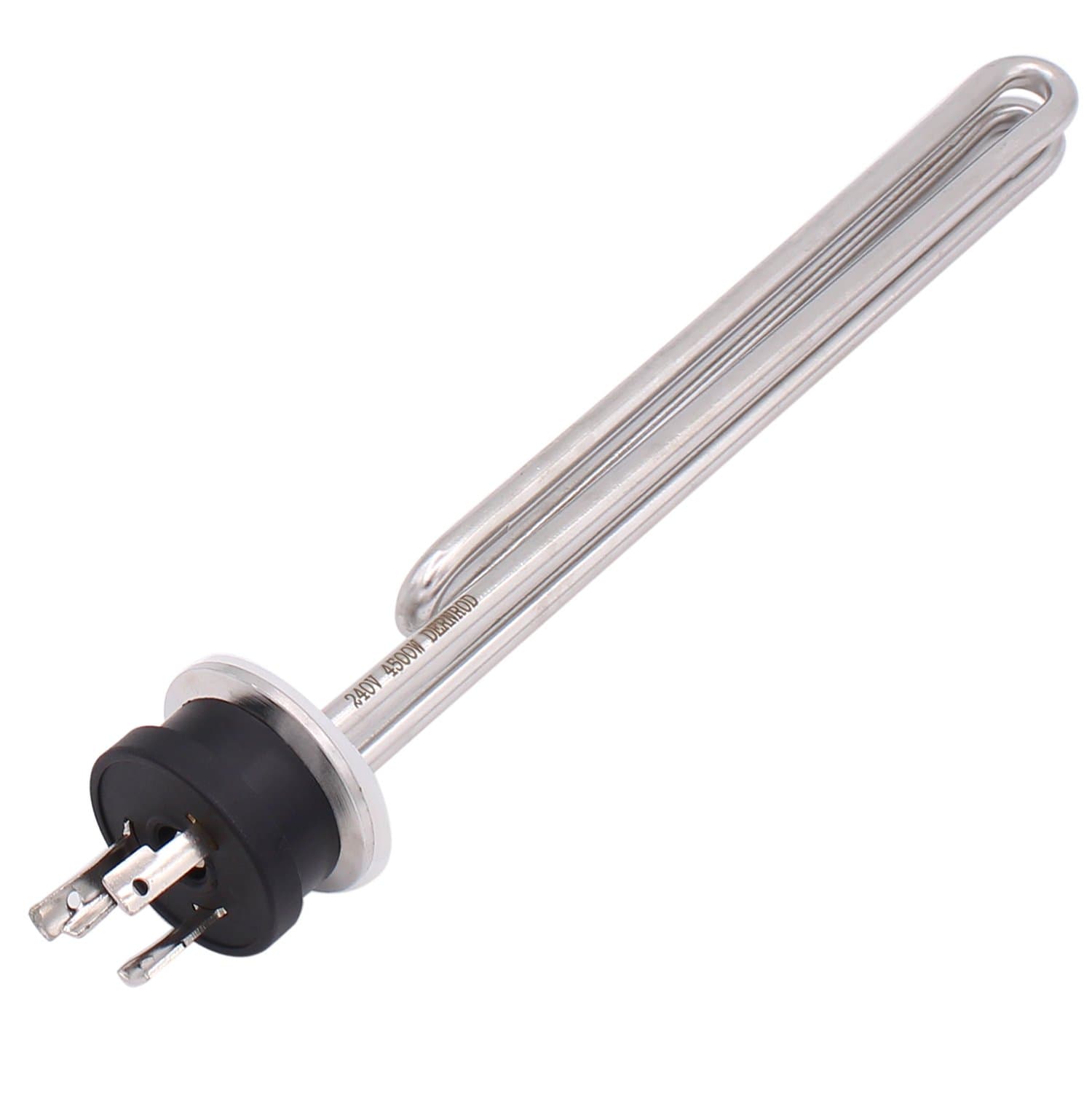 DERNORD 240V 4500W Tri-clamp Foldback Heating Element Stainless Steel Immersion Water Heater with 3-Wire Electrical Locking Plug (1.5 Inch Tri clamp)