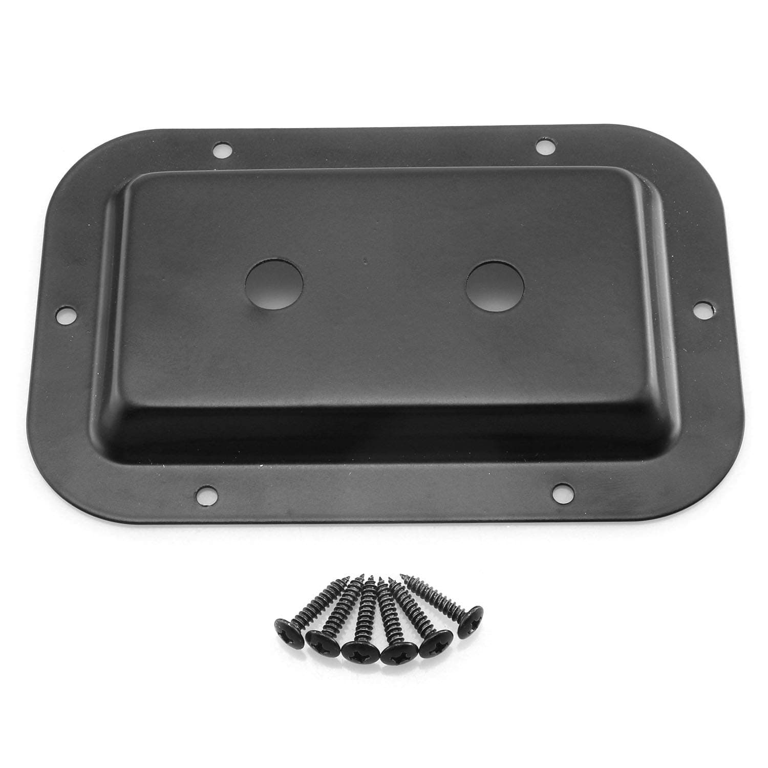 Black Dual 1/4" Jack Plate with Screw for Guitar Speaker Cabinet