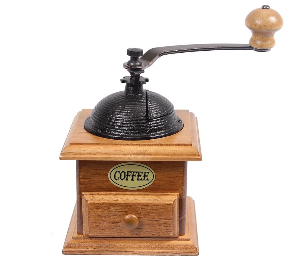 Manual Cast Iron Coffee Bean Grinder with Drawer