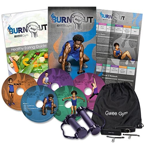 Gwee Burnout by Gym - High Intensity Fitness Program based on HIIT and RIPT - Complete System Includes Gym Pro, Workout DVDs, Healthy Eating Guide, and More - Weight Loss and Resistance Training