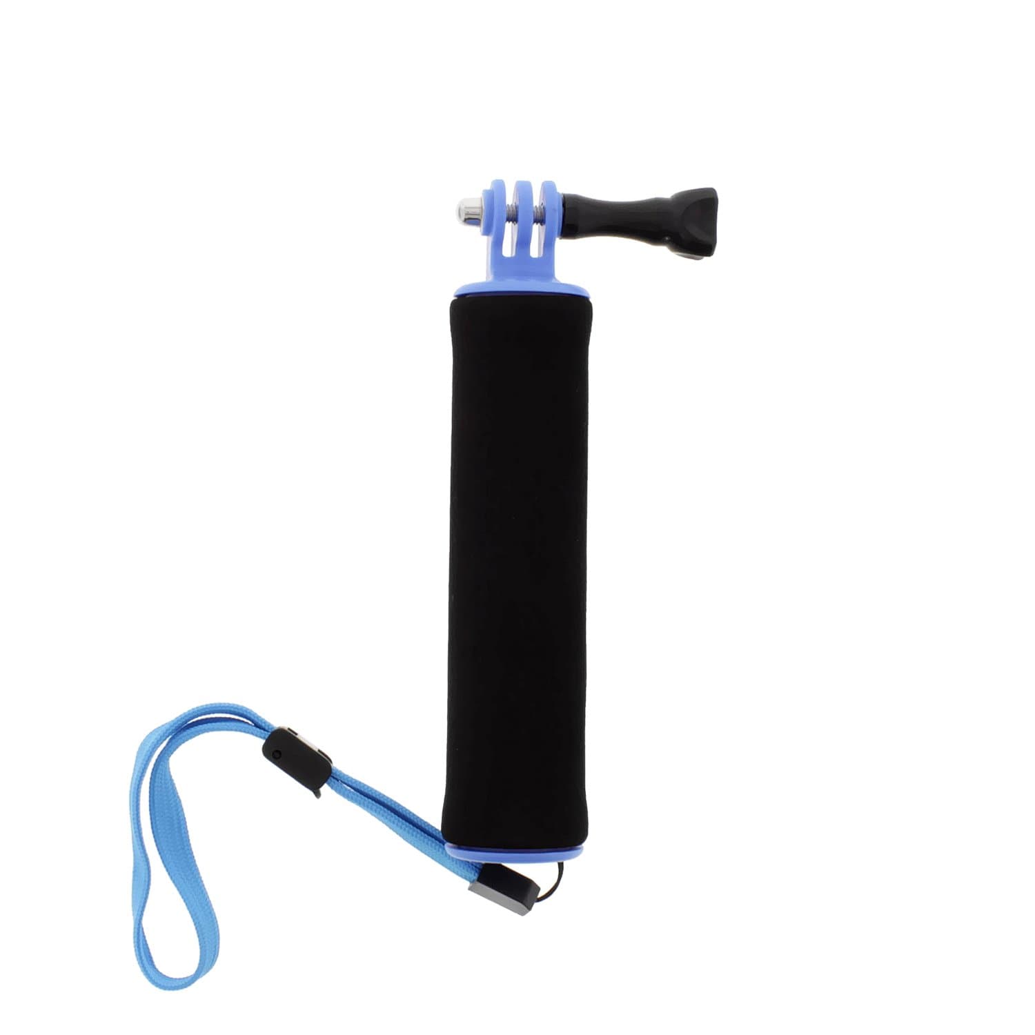 Albinar Waterproof Floating Rubber Hand Grip Monopod with Thumb Screw Mount and Adjustable High Visibility Wrist Strap for GoPro Hero 2/3/3+/4 Session, Black/Blue