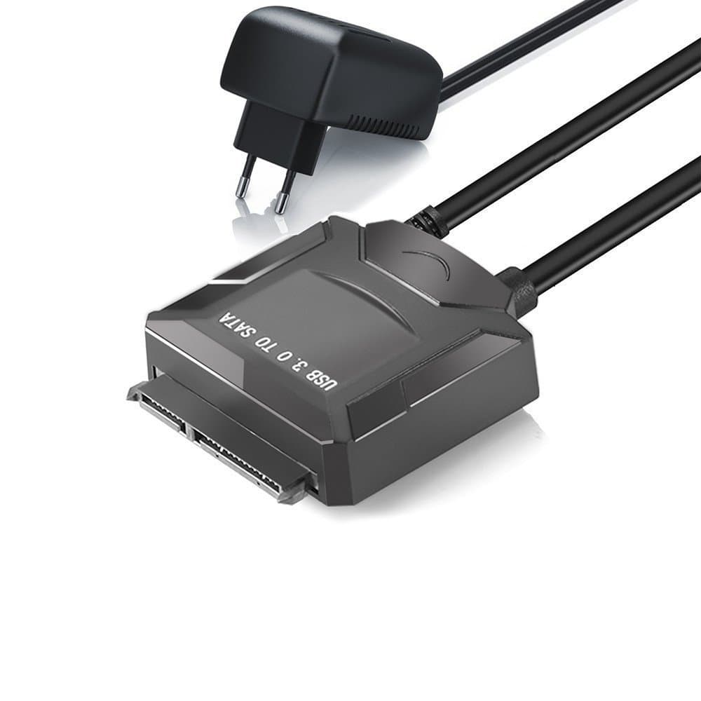 USB to Sata Adapter Converter, USB 3.0 to 2.5",3.5" Sata HDD,SSD,Hard Drive UASP Supported Converter Cable,SATA Date Cable Power Extension with Power Adapter 12V,Up to 5Gbps