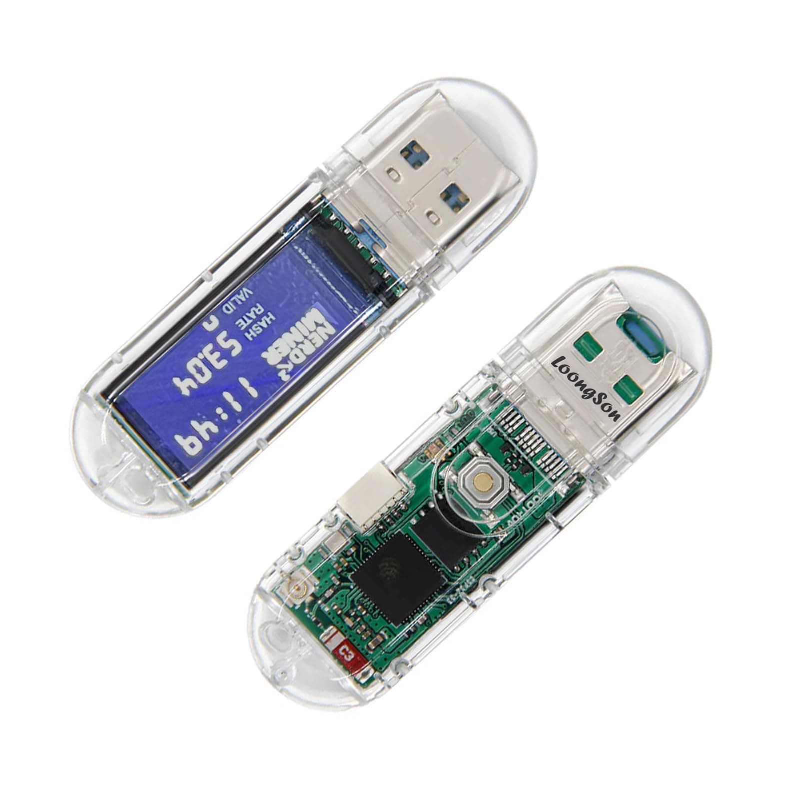 Bitcoins Miner V2 Dongle USB 75KH 1W T-Display S3 Bitcoin Solo Lottery Miner Win 3.125 BTC with Low Power Consumption(1PCS)