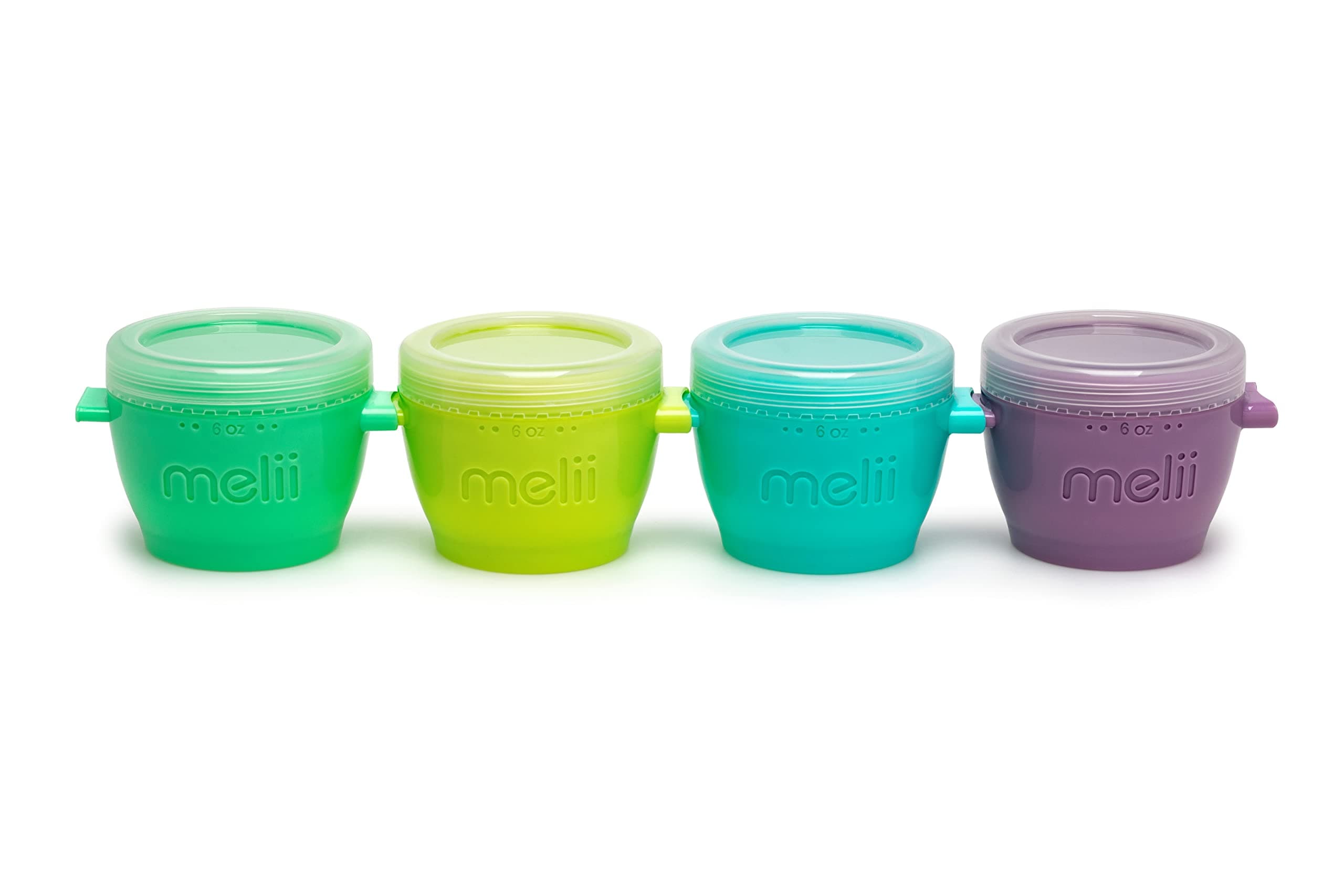 Snap & Go Baby Food Storage Containers | 4 Pack 6 oz, Stackable Snack Containers with Airtight Lids, BPA-Free, Reusable Food Containers for Toddlers, Meals & On-the-Go
