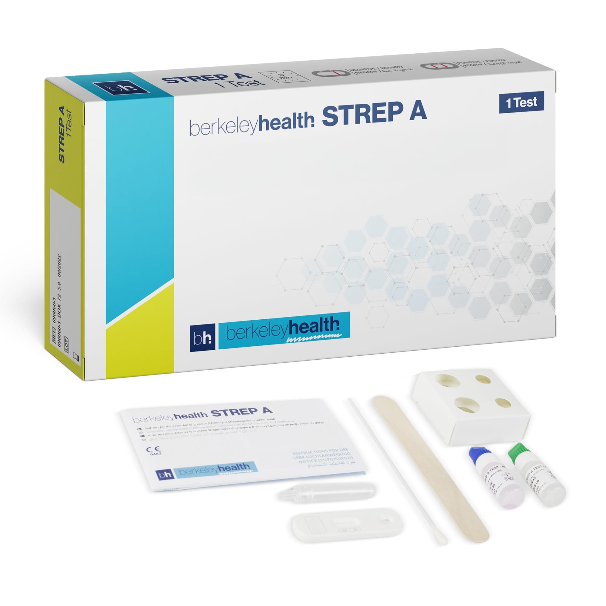 Strep A Home Self Test Kit - Detect Group A B Streptococcus in Throat Swab - Easy to Follow Fast & 98% Accurate - 4 Pack
