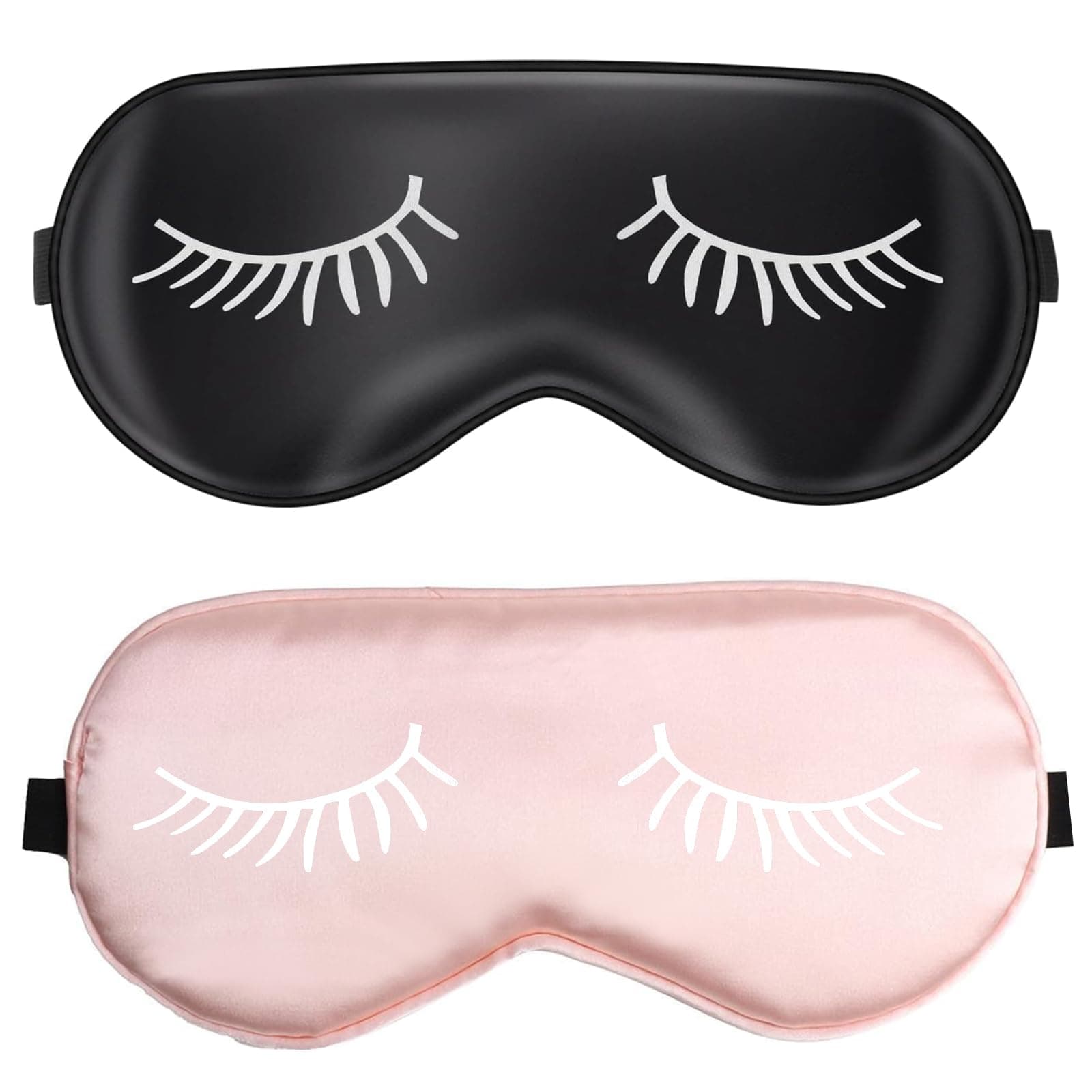 YILANJIN Imitation Silk Sleep Mask, 2 Pack Eye Mask for Sleeping with Adjustable Elastic Strap, Soft Eye Cover Light Blocking for Men and Women (A)