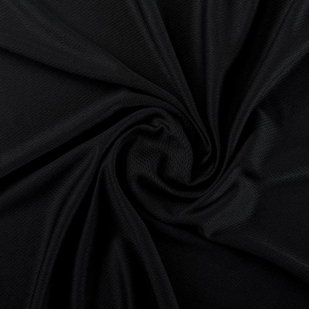 Dri-QWick™ Jersey Mesh Coolmax Fabric (Black) | Made in USA - Sold by The Yard | Breathable, Hypoallergenic, Stay Dry, CPSIA Certified, Chemical Free, Dri Quick