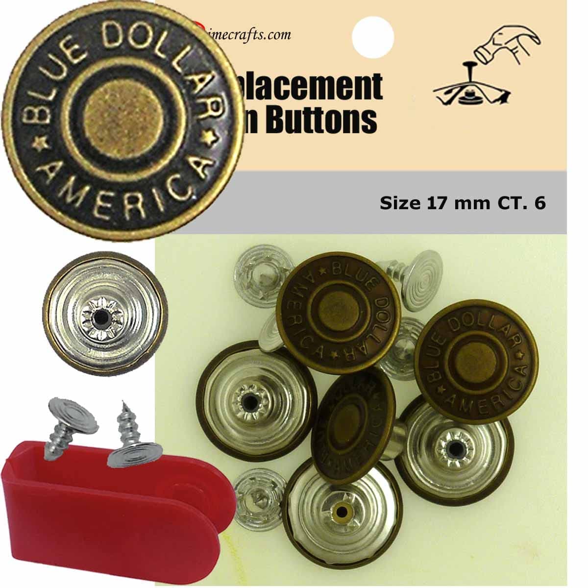 JBDIYMEJean Tack Buttons Kit, Set w/Tool-There is a Replacement Button for Levis! (17mm BDA)