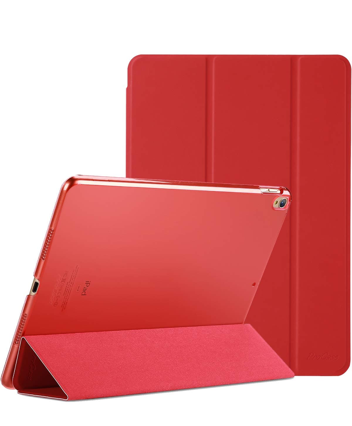 ProCase iPad Air (3rd Gen) 10.5" 2019 / iPad Pro 10.5" 2017 Case, Ultra Slim Lightweight Stand Smart Case Shell with Translucent Frosted Back Cover for Apple iPad Air (3rd Gen) 10.5" 2019 –Red