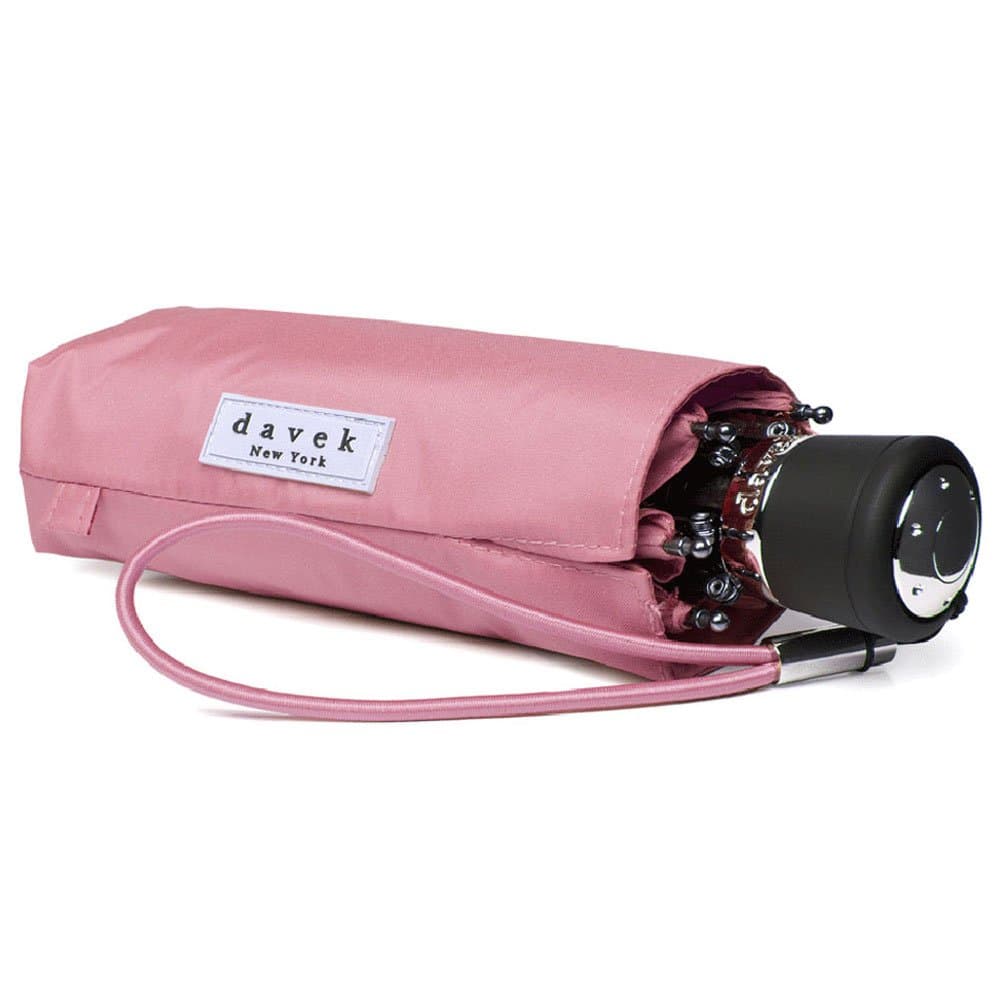 DAVEK MINI COMPACT UMBRELLA (Pink) - Quality Windproof Travel Umbrella, Strong & Portable