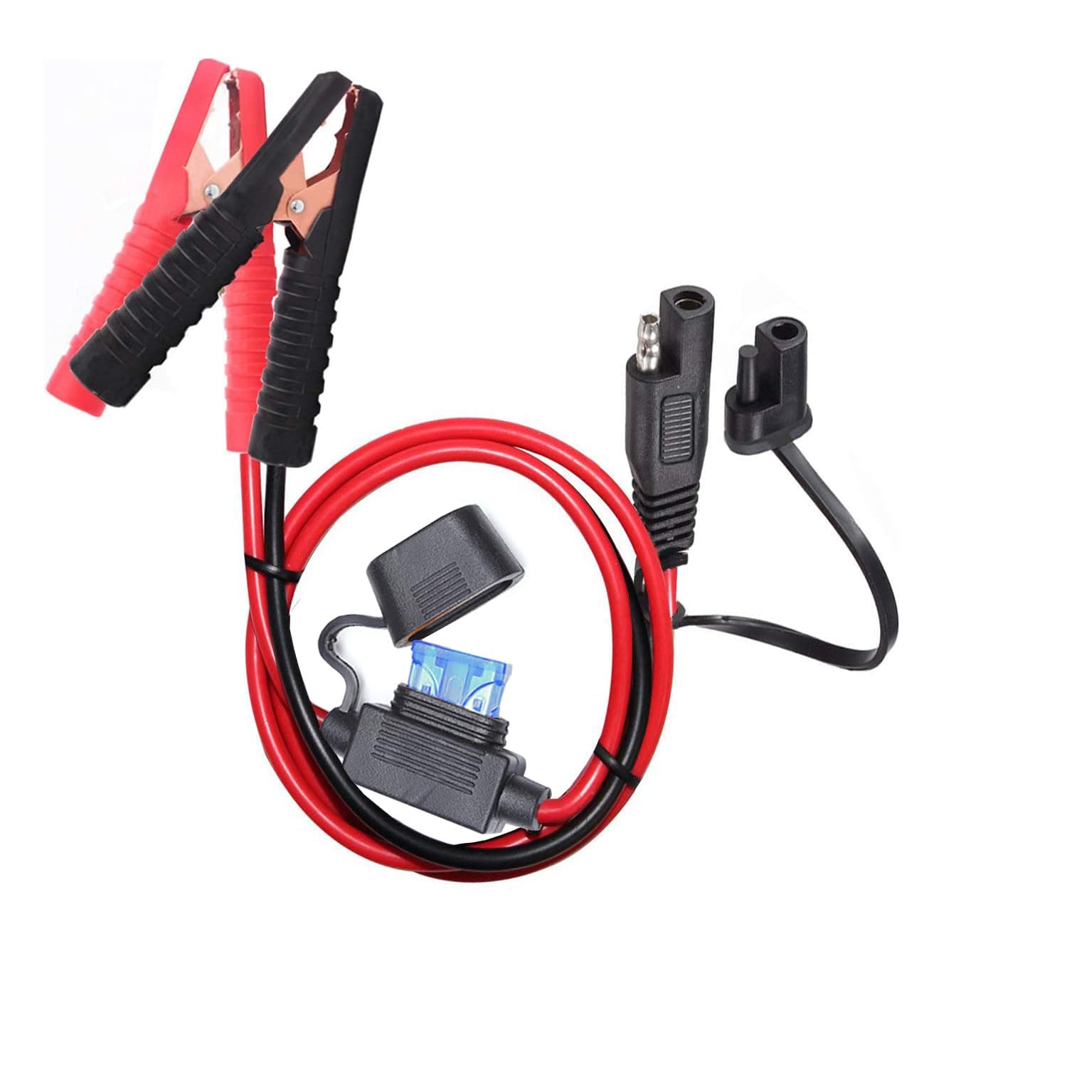 10AWG Battery Alligator Clips,SAE Quick Release Adapter to Alligator Clips with 2FT,SAE Clip Connectors Extension Charging Cable for Cars Motorcycles