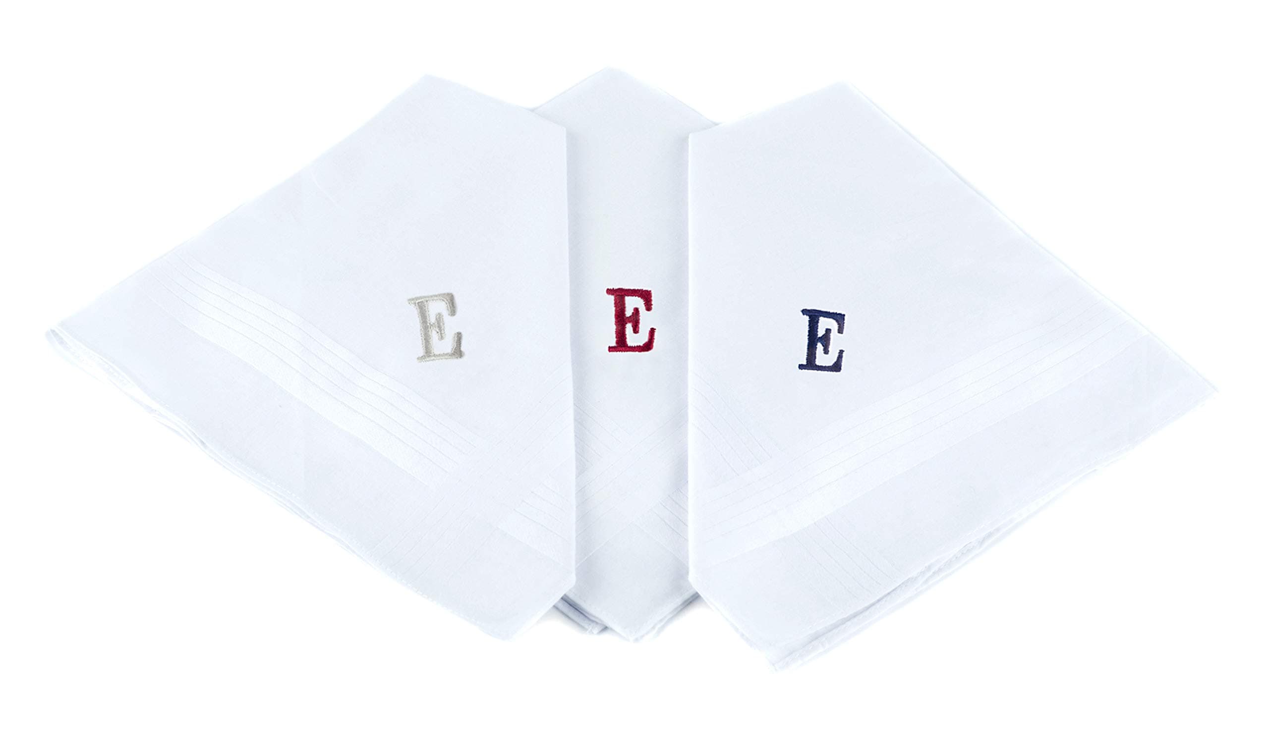 boxed-giftsInitial Handkerchief for Men, Monogrammed Boxed 3 Piece Set,100% Cotton
