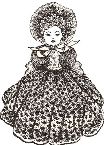 Vintage Crochet PATTERN to make - Bed Doll Pajama Bag Pocket Pouch. NOT a finished item, this is a pattern and/or instructions to make the item only.