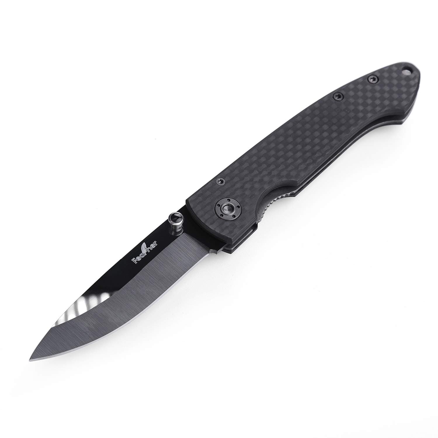 CoolHand 2.75'' Black Ceramic Pocket Folding Knife w/ 3.75'' CNC Machined Carbon Fiber Handle in Gift Box Packing