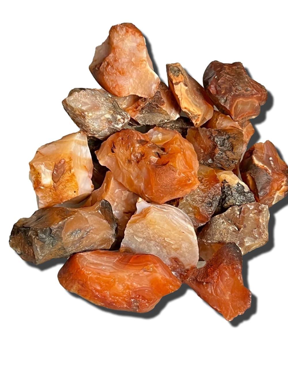 Raw Fire Agate ( 5 ounces ) Premium Rough Crystal Healing Gemstone Stones Assorted Sized Pieces & Chips