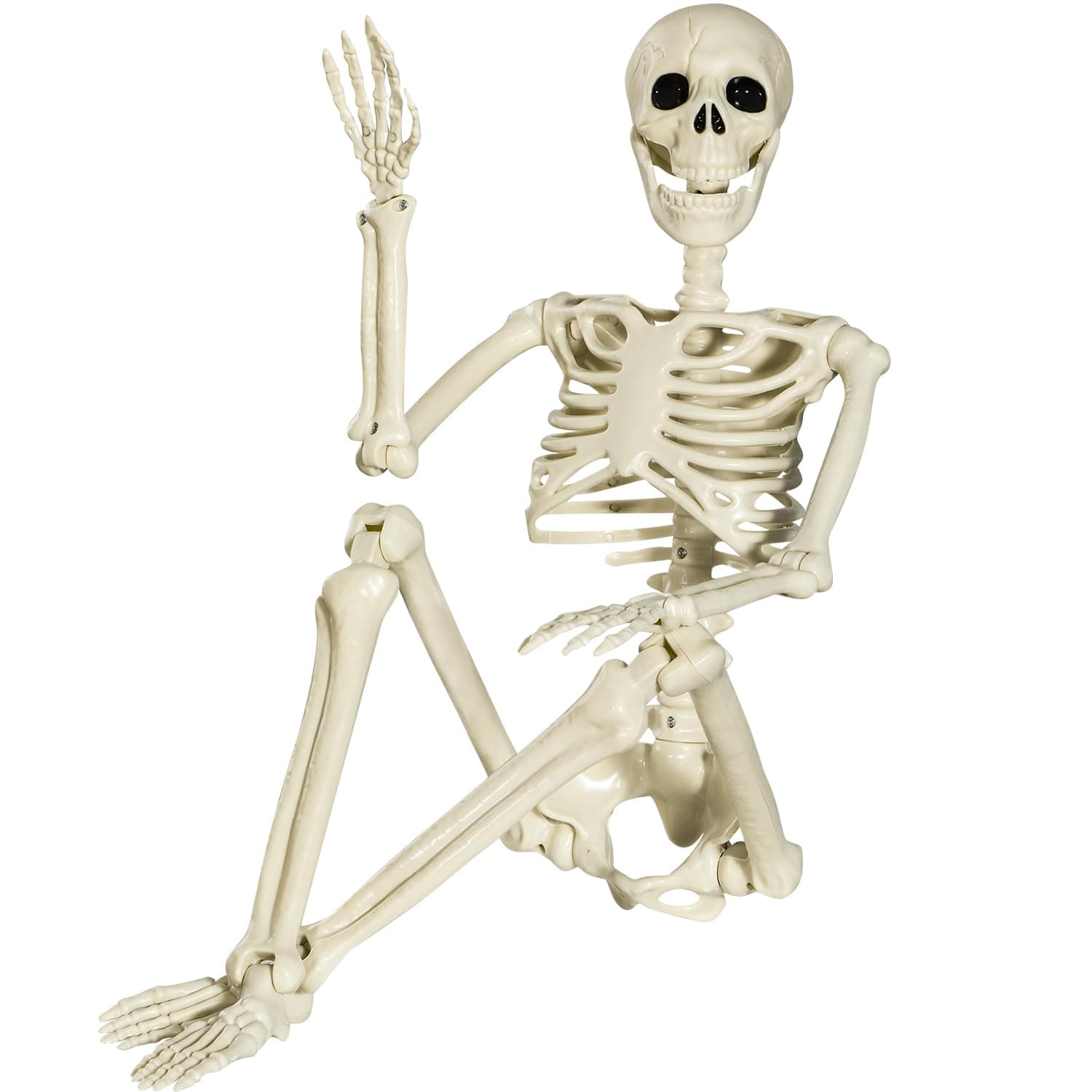 – Halloween Posable Skeleton - 90cm Full Body Halloween Skeleton with Movable Joints for Halloween Outdoor Indoor Garden House Patio Decorations (90cm)