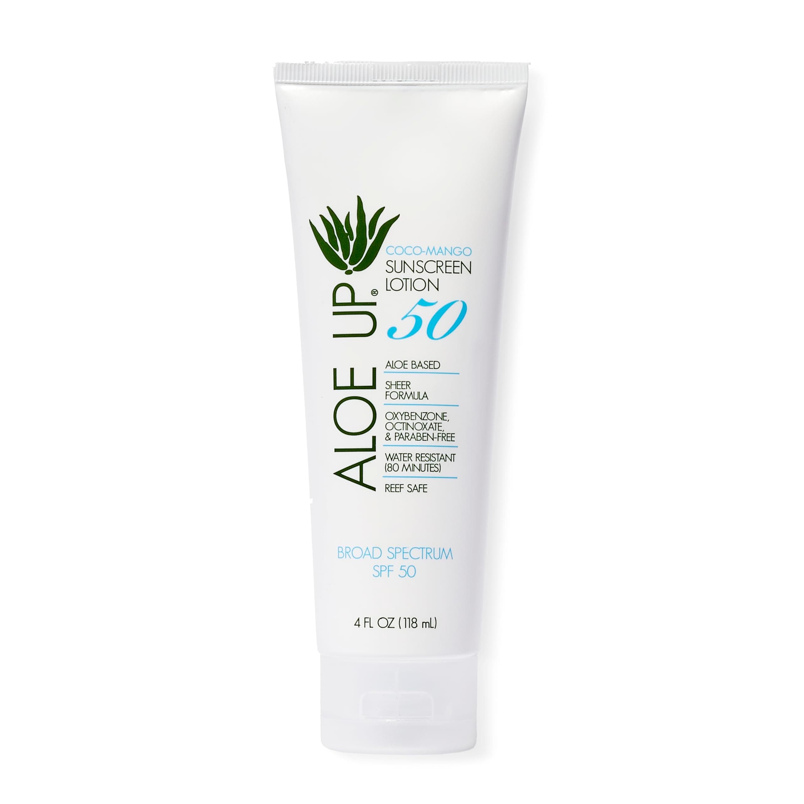 White Collection SPF 50 | Sunscreen Lotion for Face & Body with Aloe Vera Gel | Water Resistant up to 80 Minutes | Reef Friendly, Non Greasy, Fast Absorbing | Coco Mango Fragrance 4 Oz