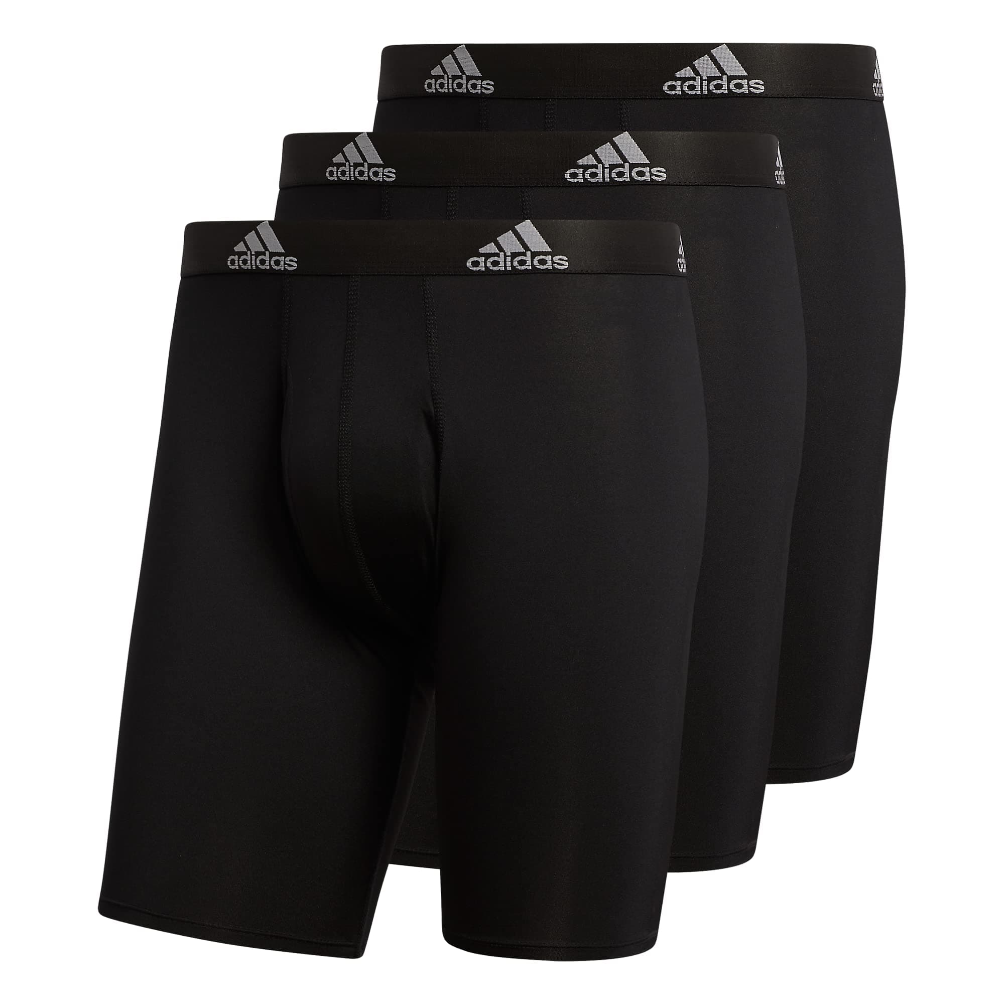 adidas Men's Performance 3-Pack Long Boxer Brief, Underwear Boxer Briefs - 3-Pack Long Men's Underwear Pack