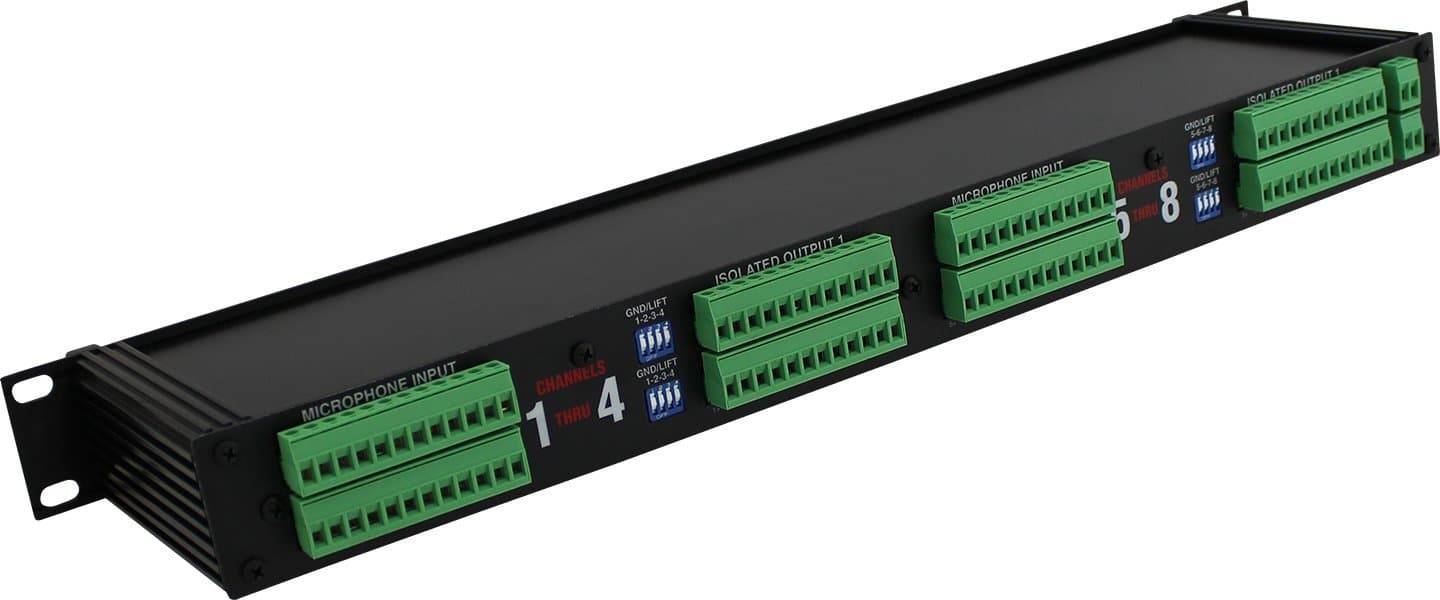 Pro Co Sound MS83P Rack Mount 8 x 3 Microphone Splitter With Phantom Power Buss