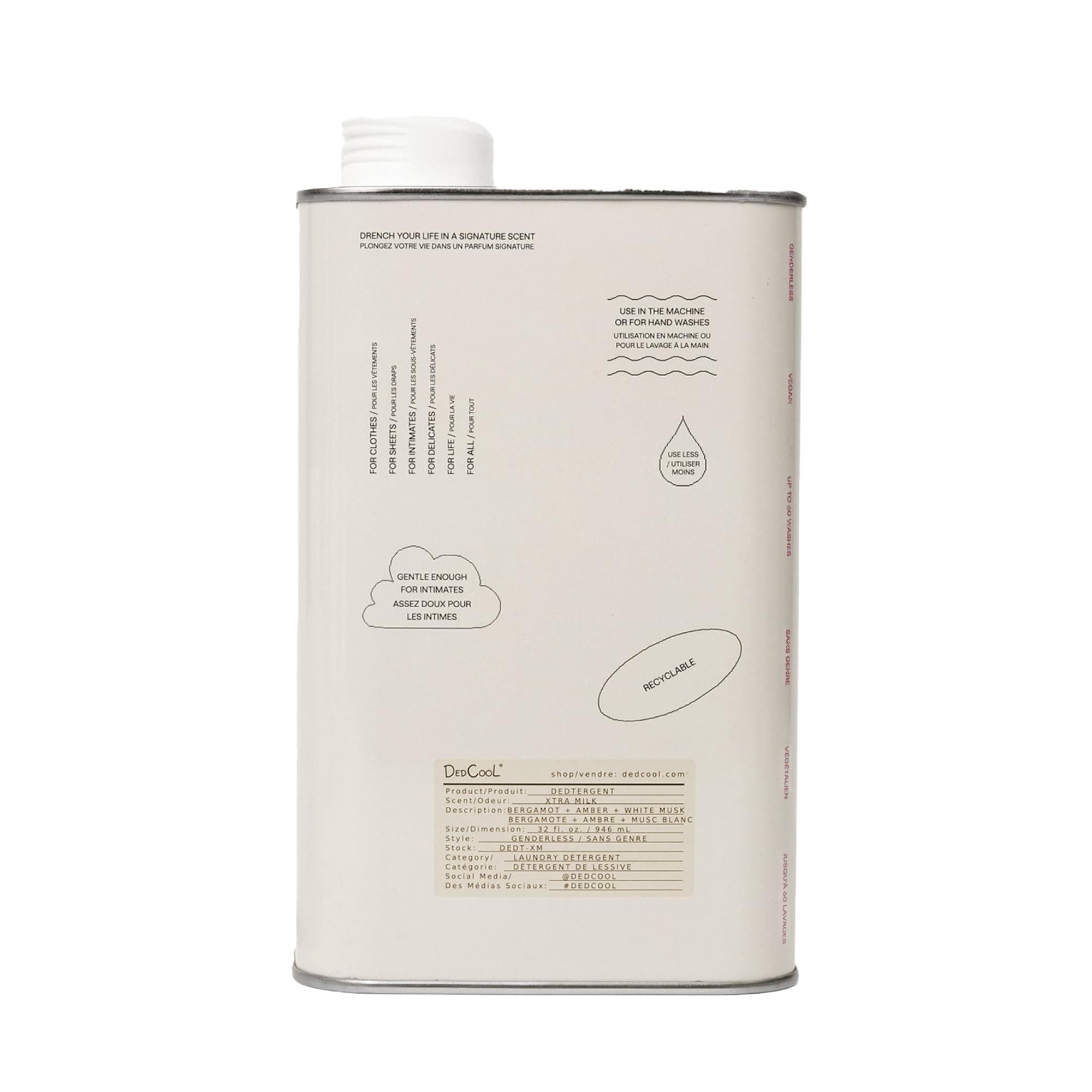 - Liquid Laundry Detergent | Xtra Milk | Luxurious Scent | Stain-Removing Formula | Infused with Natural Essential Oils | Non-Toxic | 60 Washes | 32 fl oz