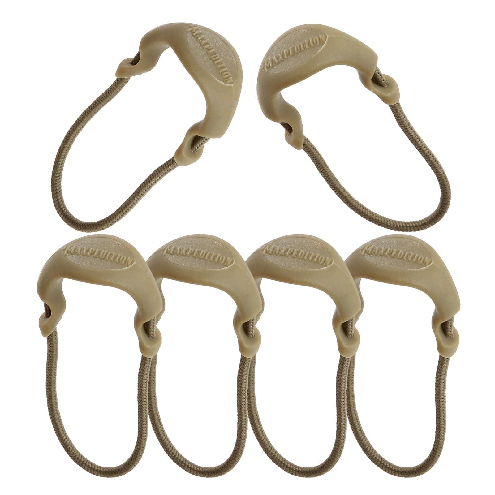 Positive Grip Zipper Pulls (Small, Tan) Pack of 6, Zipper Pull Replacement for Tactical Backpack, EDC Pouch, Bug Out Bag & Luggage, Sling Pull Tab, PZSTAN