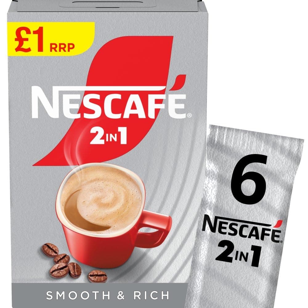 Nescafe Original 2 in 1 Coffee Sachets (11 x (6 x9g)) PMP Packs