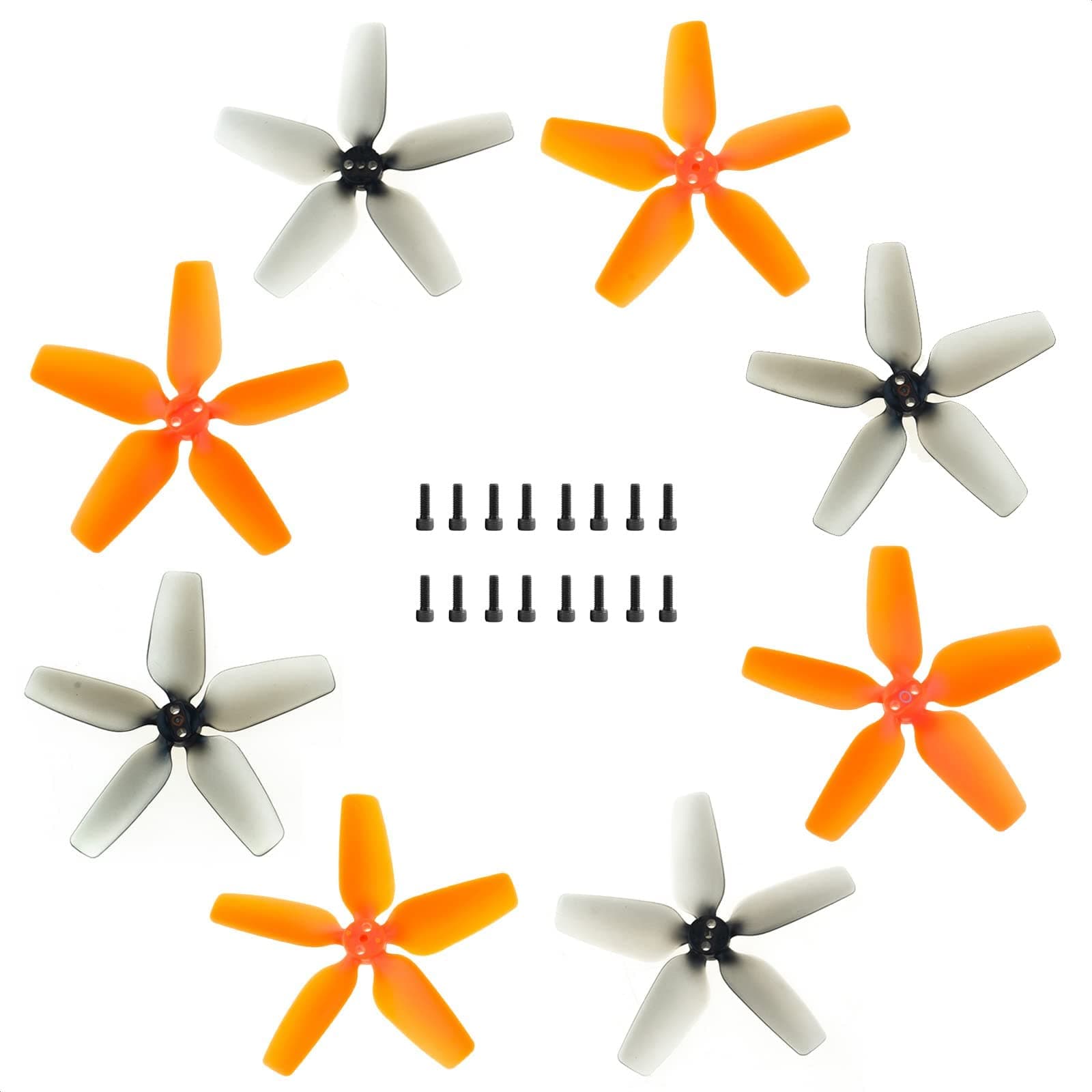 DJI Avata Drone Propellers Replacement for DJI Avata Drone Accessories w/Screws (Orange, 4 Pcs - 2 CW + 2 CCW; Smoke Gray, 4 Pcs - 2 CW + 2 CCW)